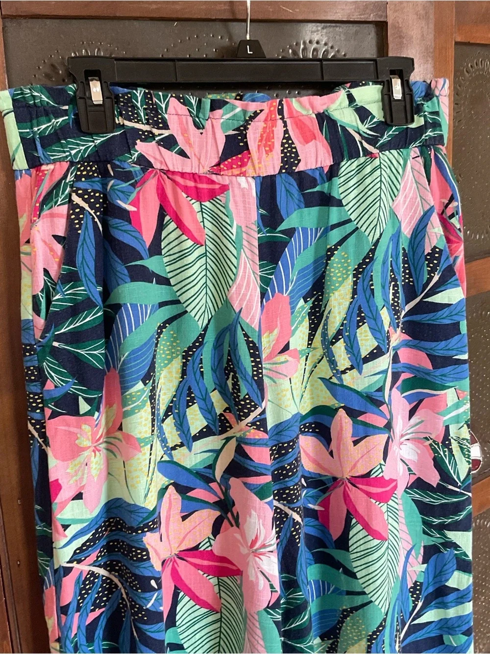Loft Floral Hawaiian Palazzo Wide Leg Pants M - Picture 2 of 6